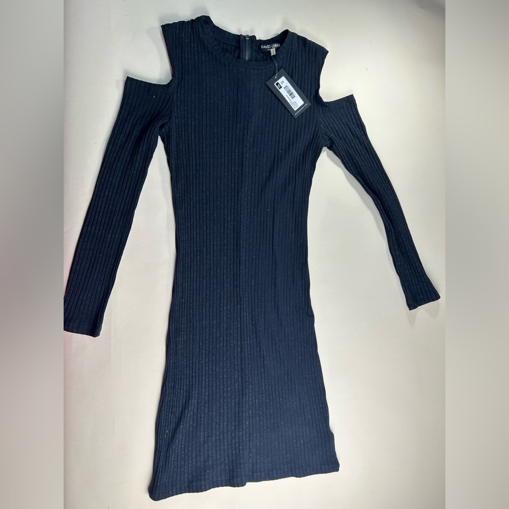 David Lerner black  Cold Shoulder Dress